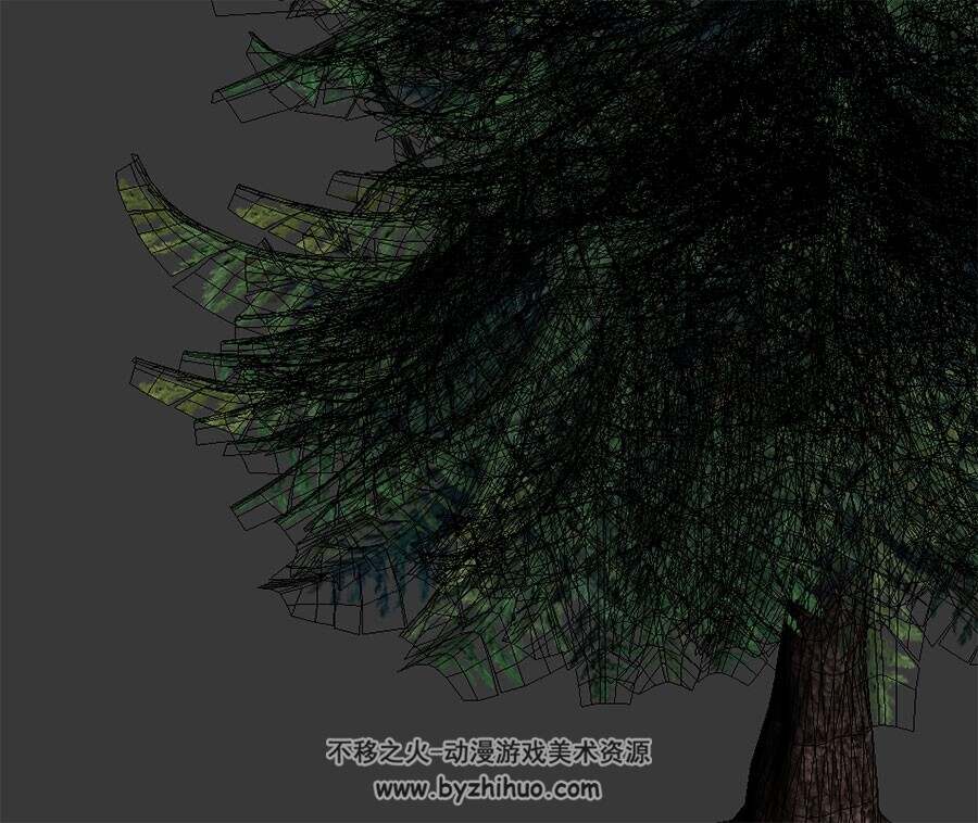 写实风松树 max格式 3D模型下载 四角面