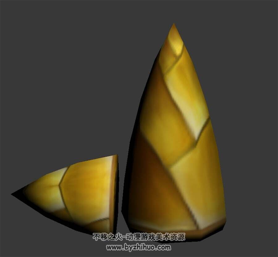 两颗竹笋 3D模型下载 四角面 max格式