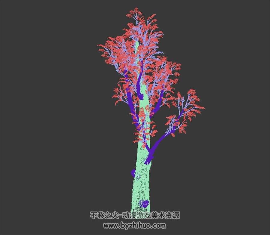白桦树 max模式下载 3D模型 四角面