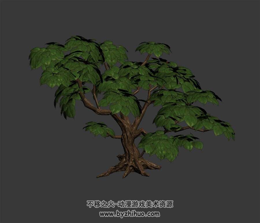 老树 四角面3D模型 max格式下载