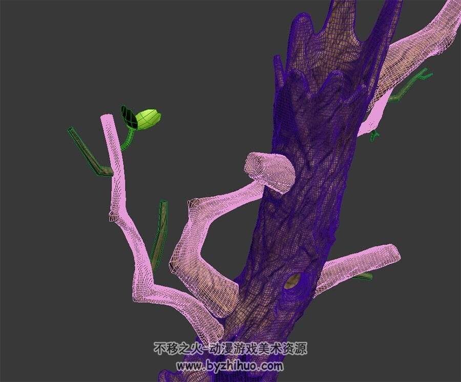 凋零的树 max格式 3D模型下载 四角面