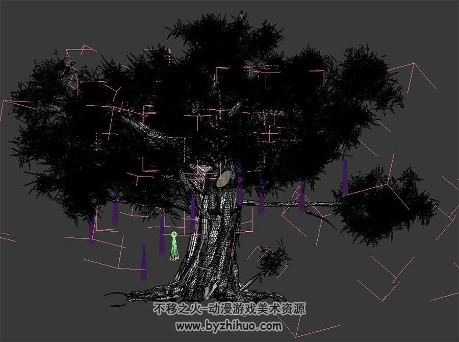 老槐树 max模式下载 3D模型 四角面