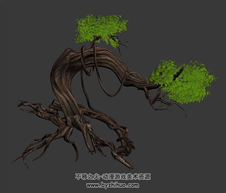拱形景观树 3D模型 四角面max格式下载