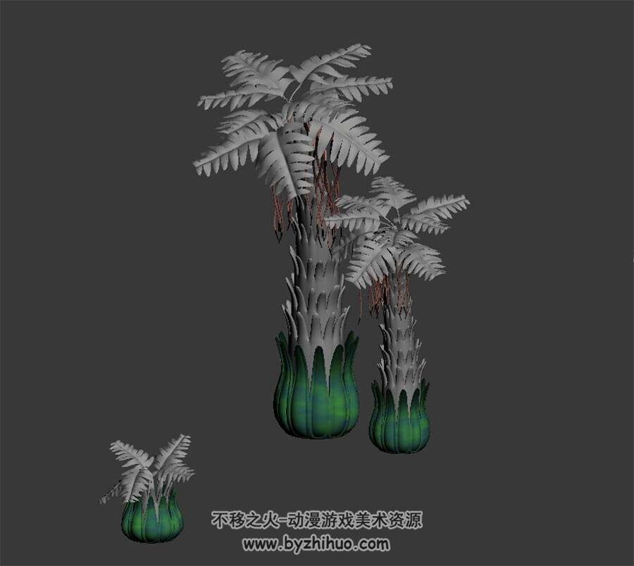 有毒植物 max模式下载 3D模型 四角面