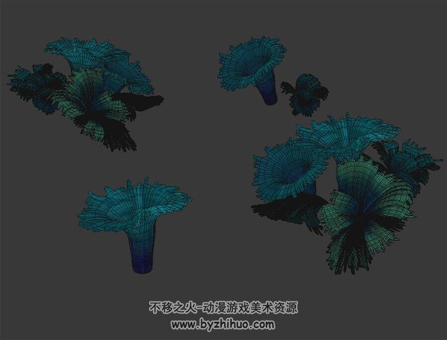 海底珊瑚群 3D模型 四角面max格式下载