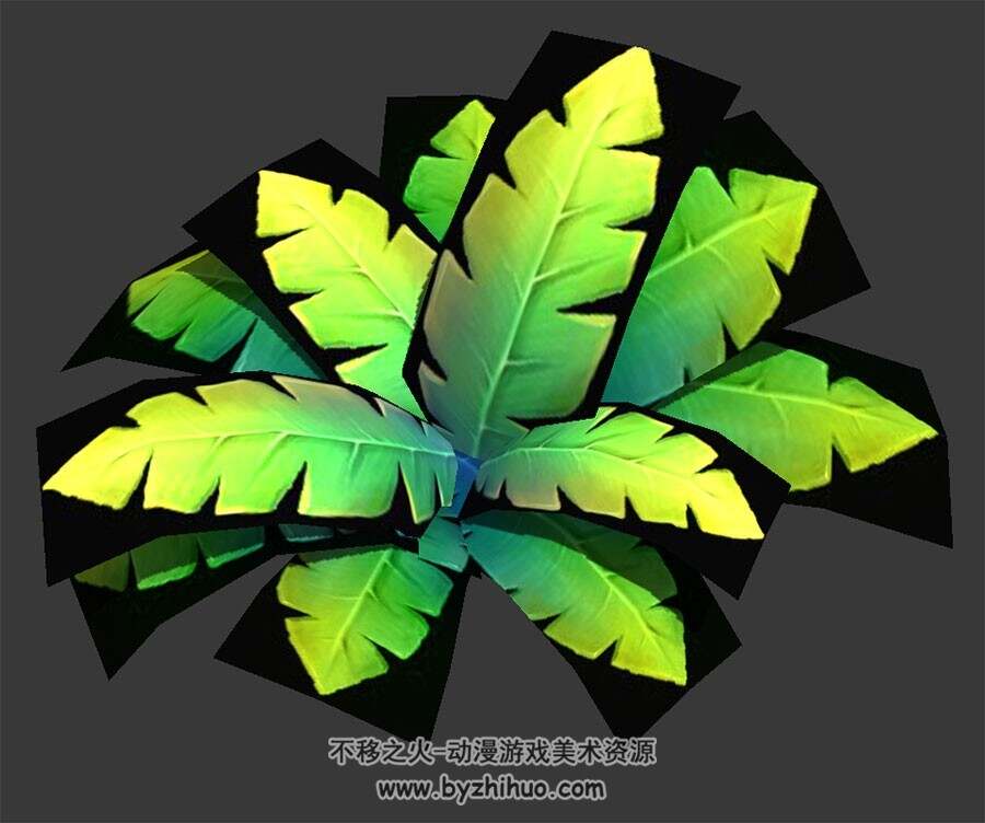 蕨类植物 max模式下载 3D模型 四角面