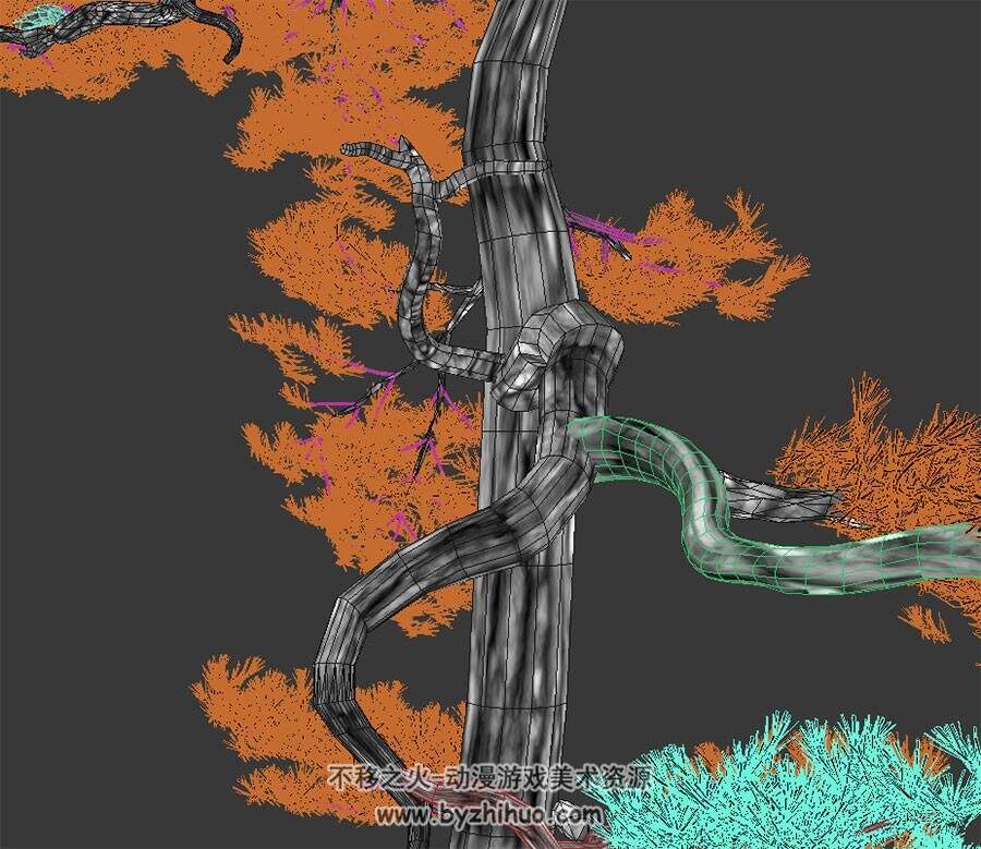 杉树 3D模型 四角面max格式下载