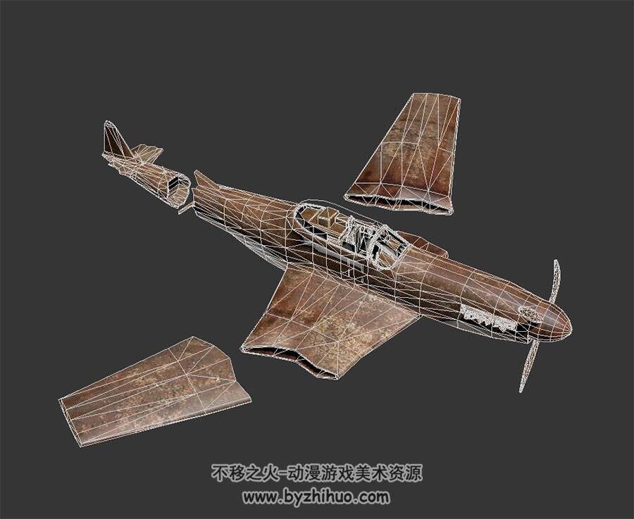 报废的飞机 max格式 3D模型下载