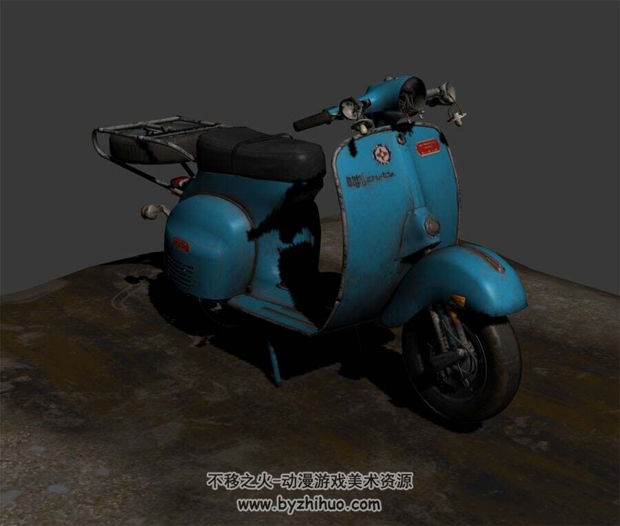 蓝色小摩托 交通工具 3D模型下载 max格式