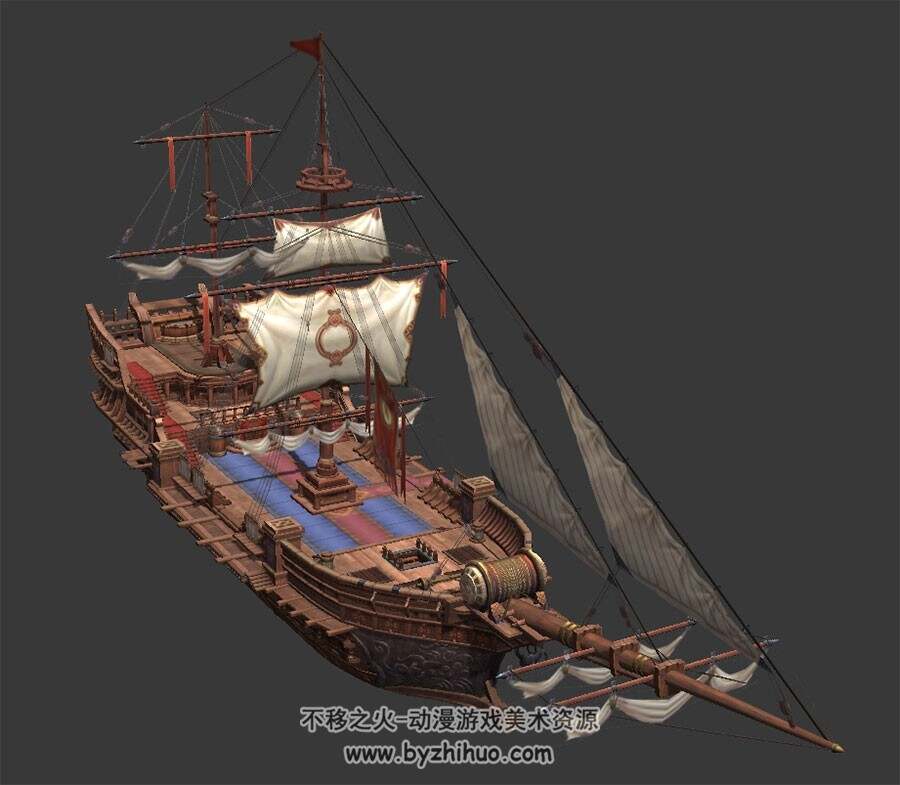 古代大船 3D模型 max格式下载