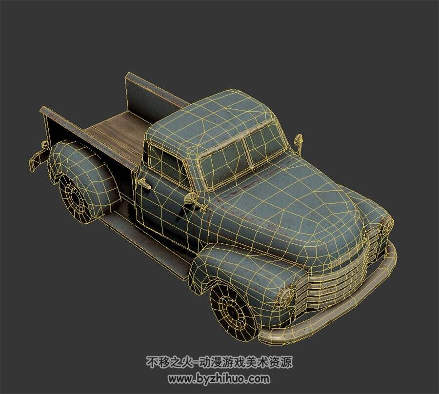 生锈的皮卡车 3D模型下载 四角面 max格式