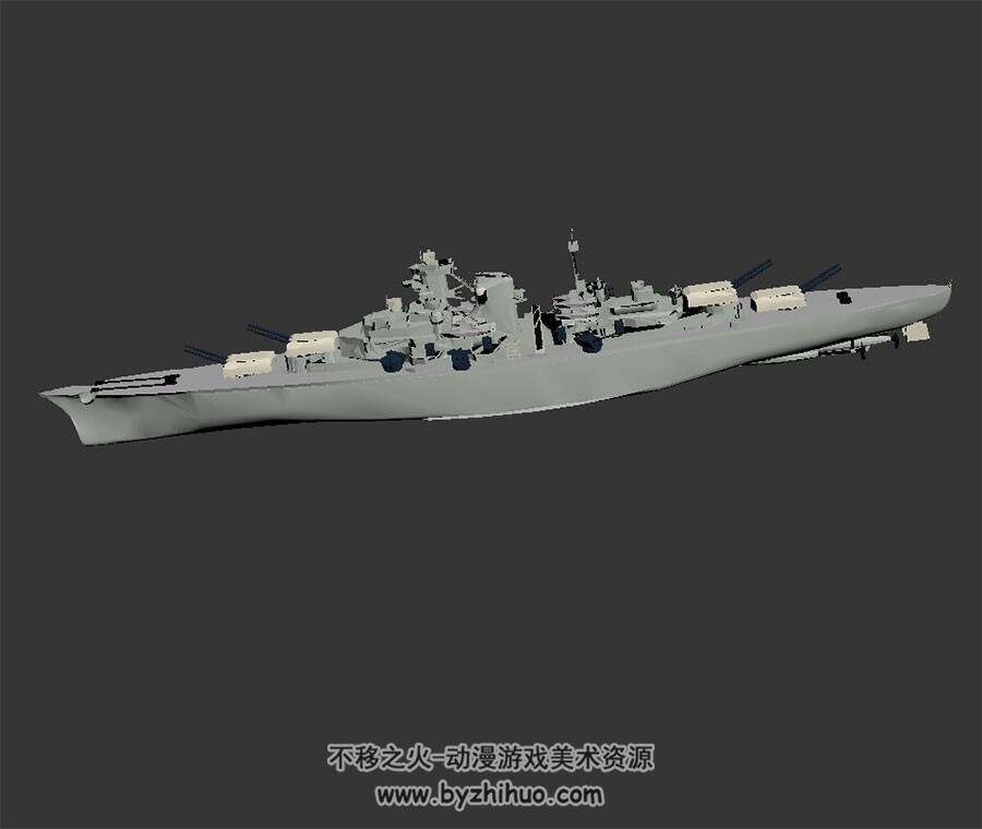 提尔比兹号战列舰 四角面3D模型 max格式下载