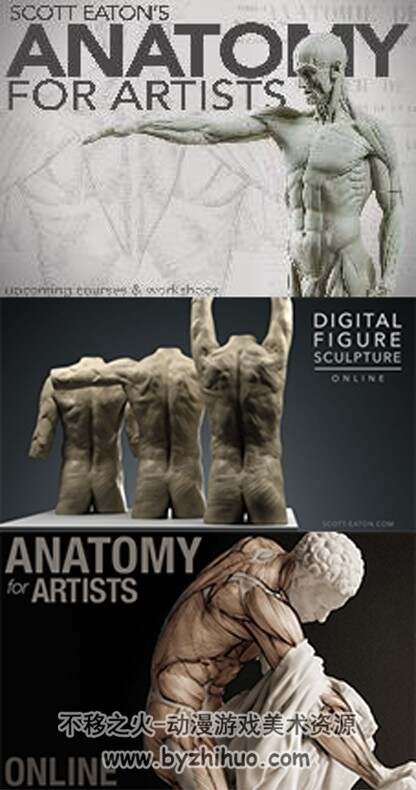 『机翻中文字幕』Scott-eaton 解剖雕刻教程 从面部到人体解剖全解析三套合集