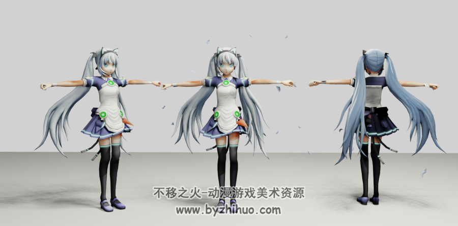 [角色模型]_动漫猫耳娘_3D模型