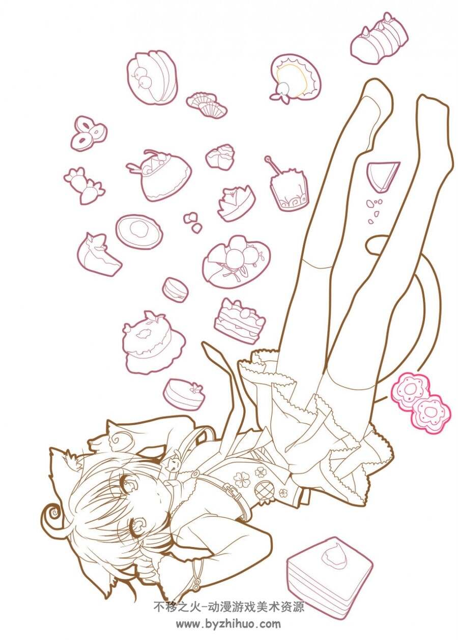 [插画教程] 插画线稿1000多张