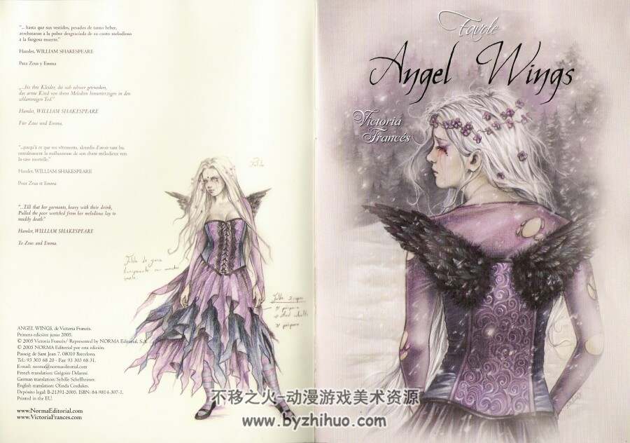 《天使之翼》西方魔幻插画集 哥特风手绘吸血鬼狼人幽灵