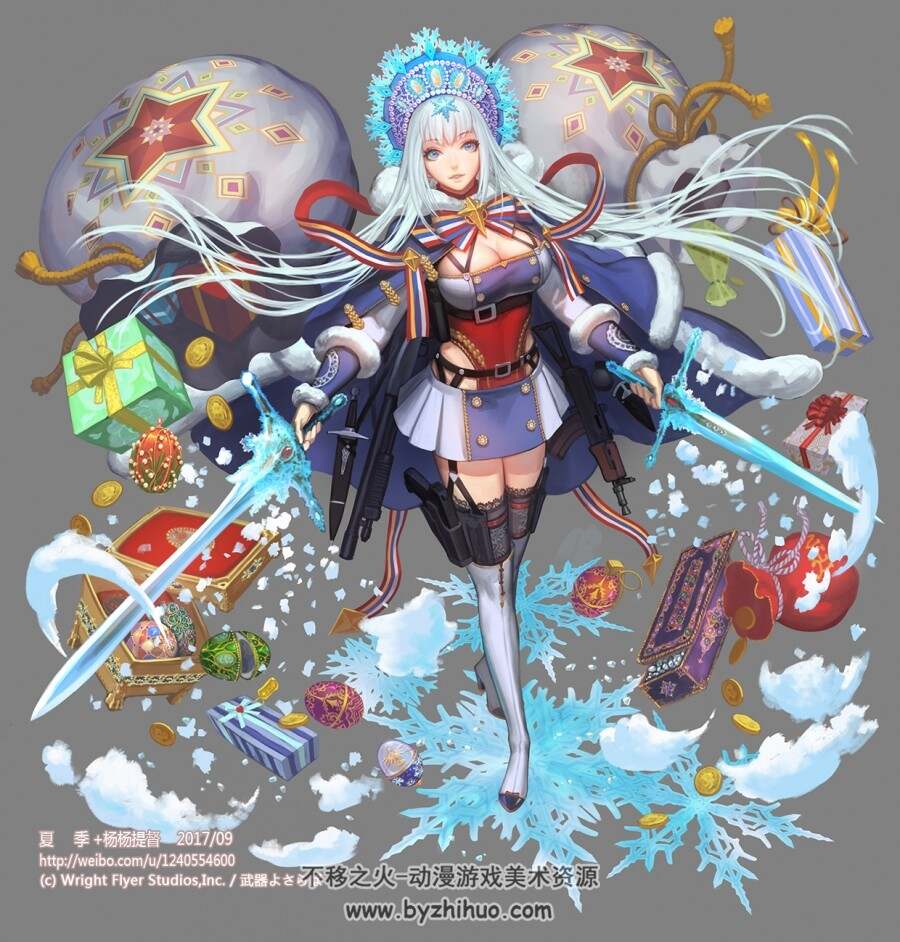 国人画师"杨杨和夏季"华丽插画作品百度网盘分享 682p