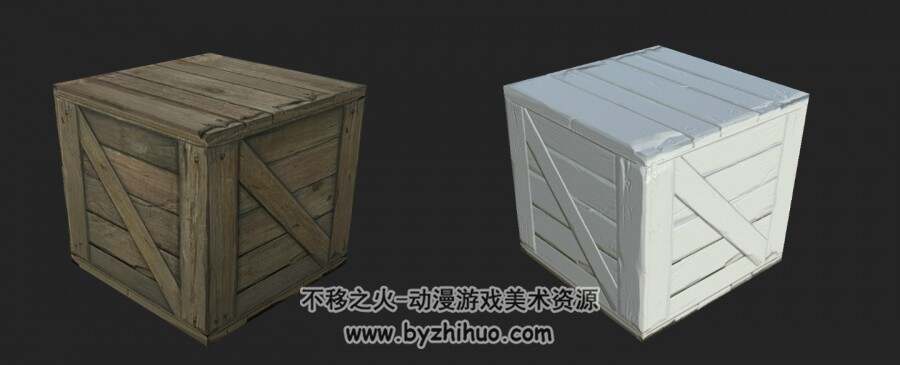 木头箱子；木箱；模型