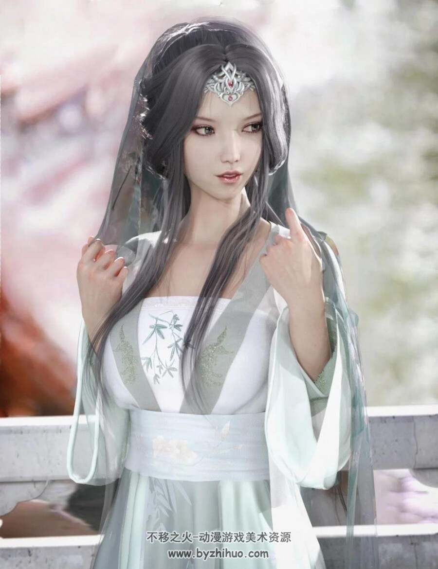 Ruyun and Ruyun Hair for Genesis 8 Female(s) daz studio 人物模型