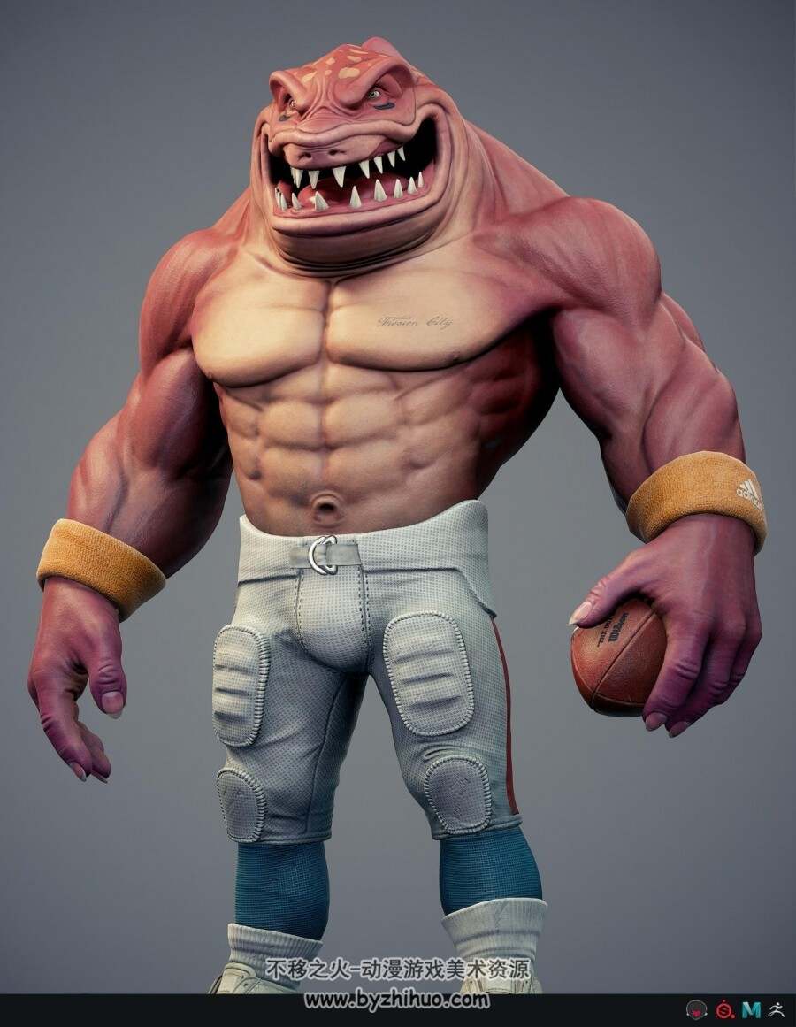 Big Slammu 次世代鲨鱼橄榄球员模型分享下载