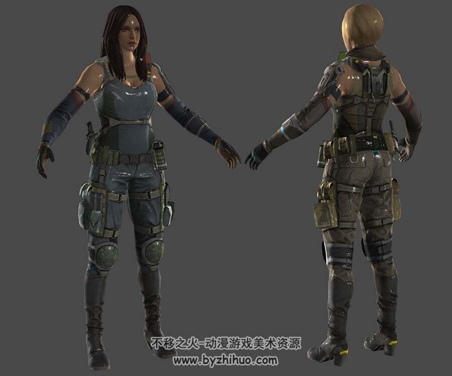 Sarah Browning 金发女兵3D模型分享下载