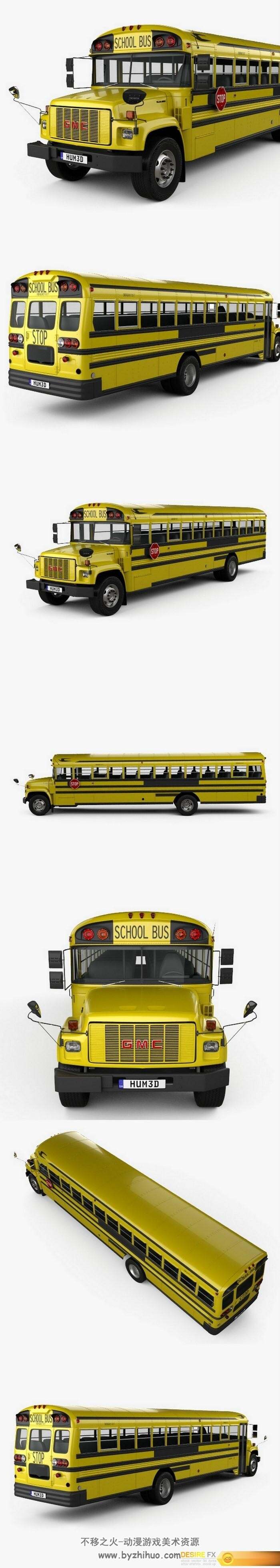 校车3D模型 GMC B-Series School Bus 2000