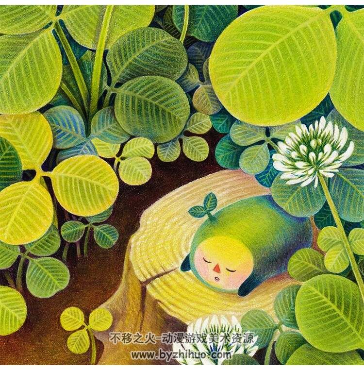 插画师dokyung.leee植物叶子水彩彩铅图集210P