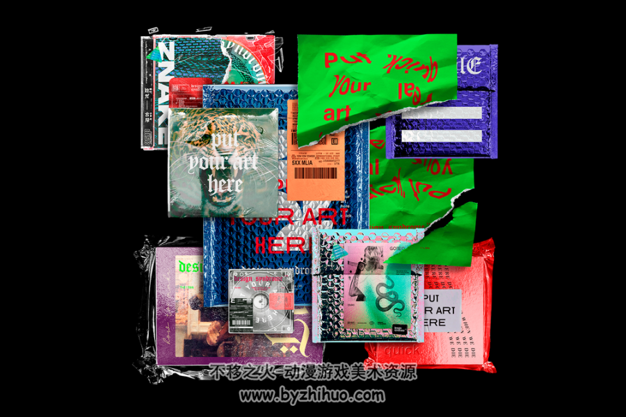 前卫潮流抽象设计资源套装样机合集 百度网盘分享 199P