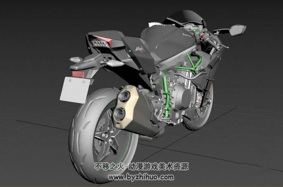川崎忍者h2r摩托车 3DMax模型百度网盘下载