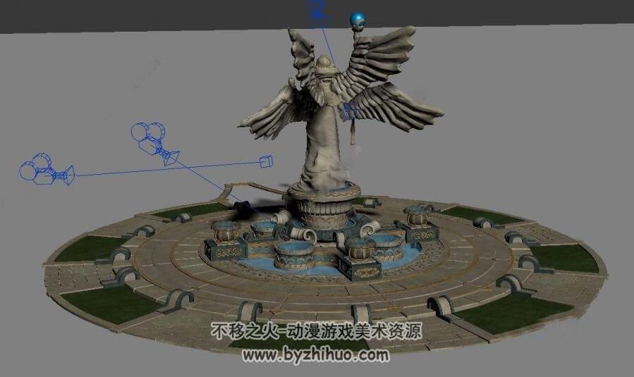 女神雕像 喷泉 小景观建筑3D模型下载