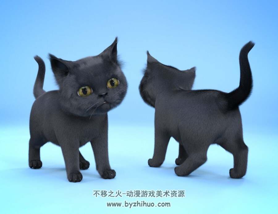 DAZ Moshi The Kitten 3D猫科模型 百度网盘分享