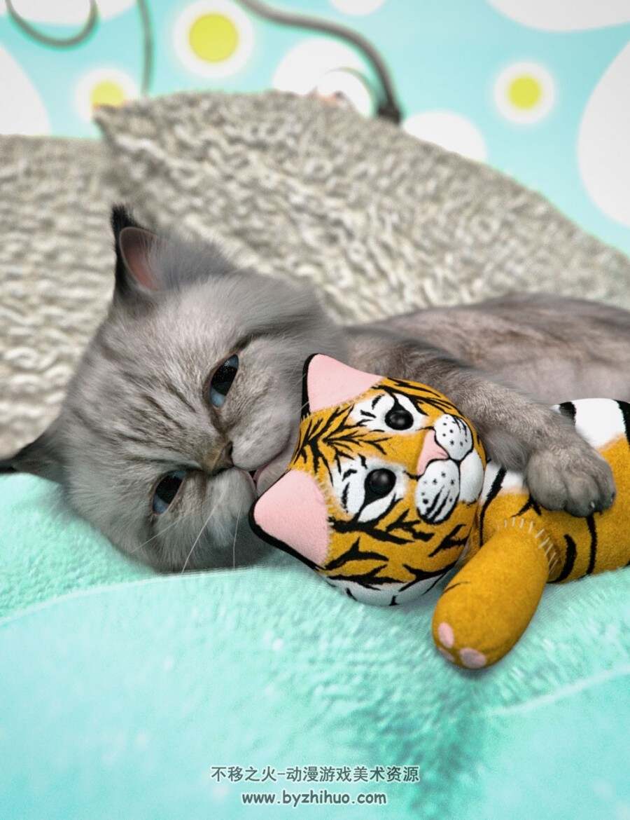 DAZ Moshi The Kitten 3D猫科模型 百度网盘分享