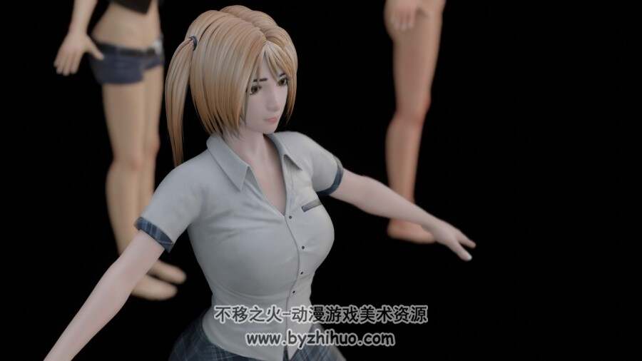游戏女主角 高质量3D fbx模型分享