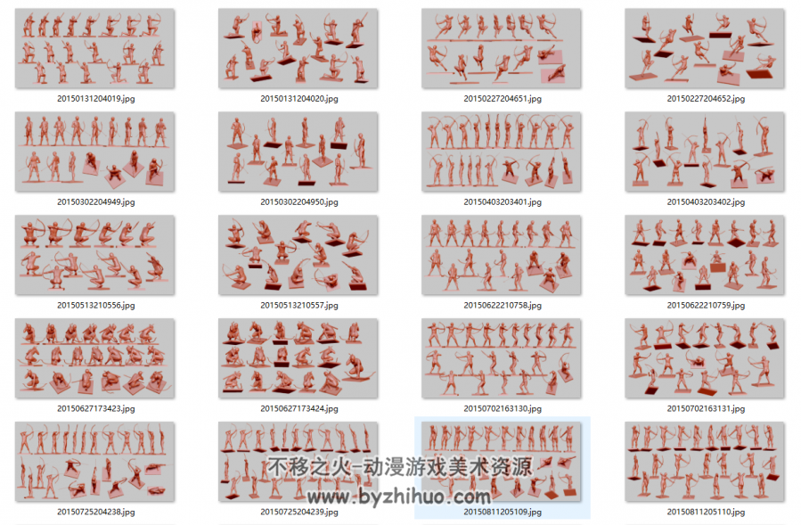 3D人物动作模型参考 百度网盘分享参考 6474P 1.82GB
