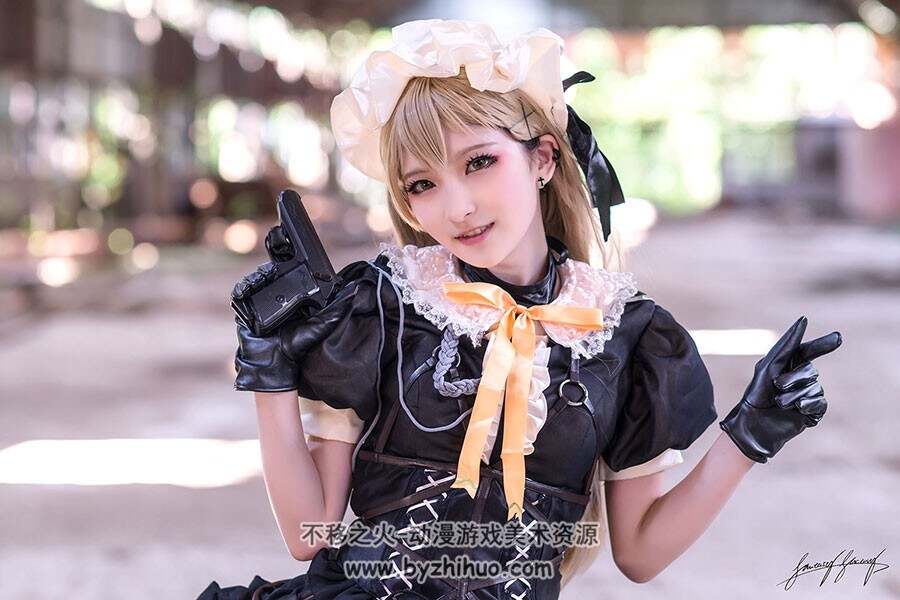 少女前线 瓦尔特PPK枪娘洛丽塔cos人体艺术写真摄影素材分享下载 55P