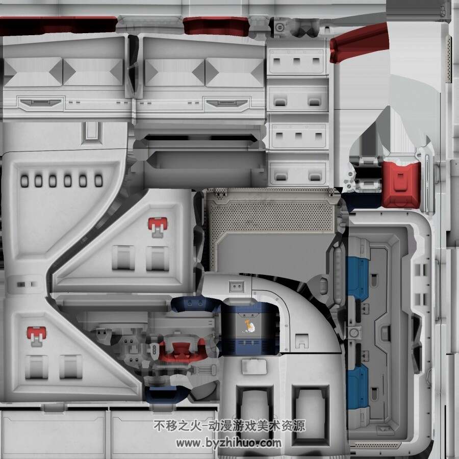 一套永恒空间飞船 C4D 3D模型 百度网盘分享