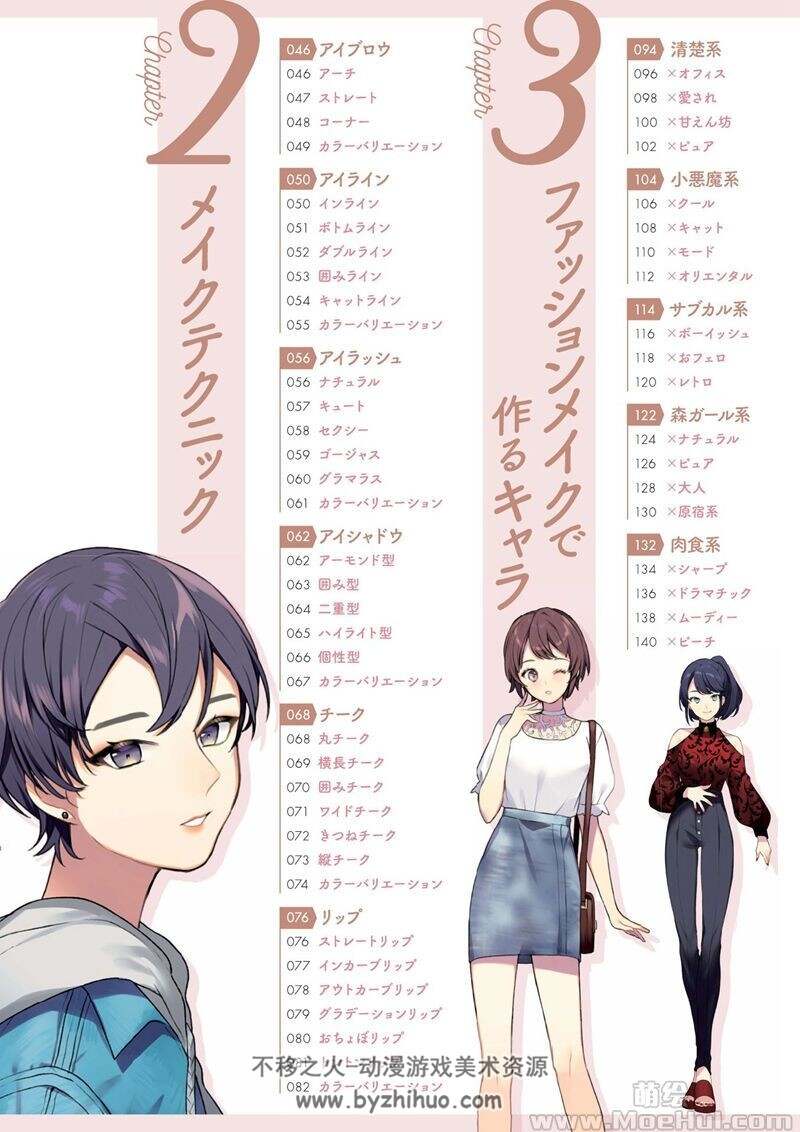 日文用妆容区分女性角色的技巧 漫画教程 152P