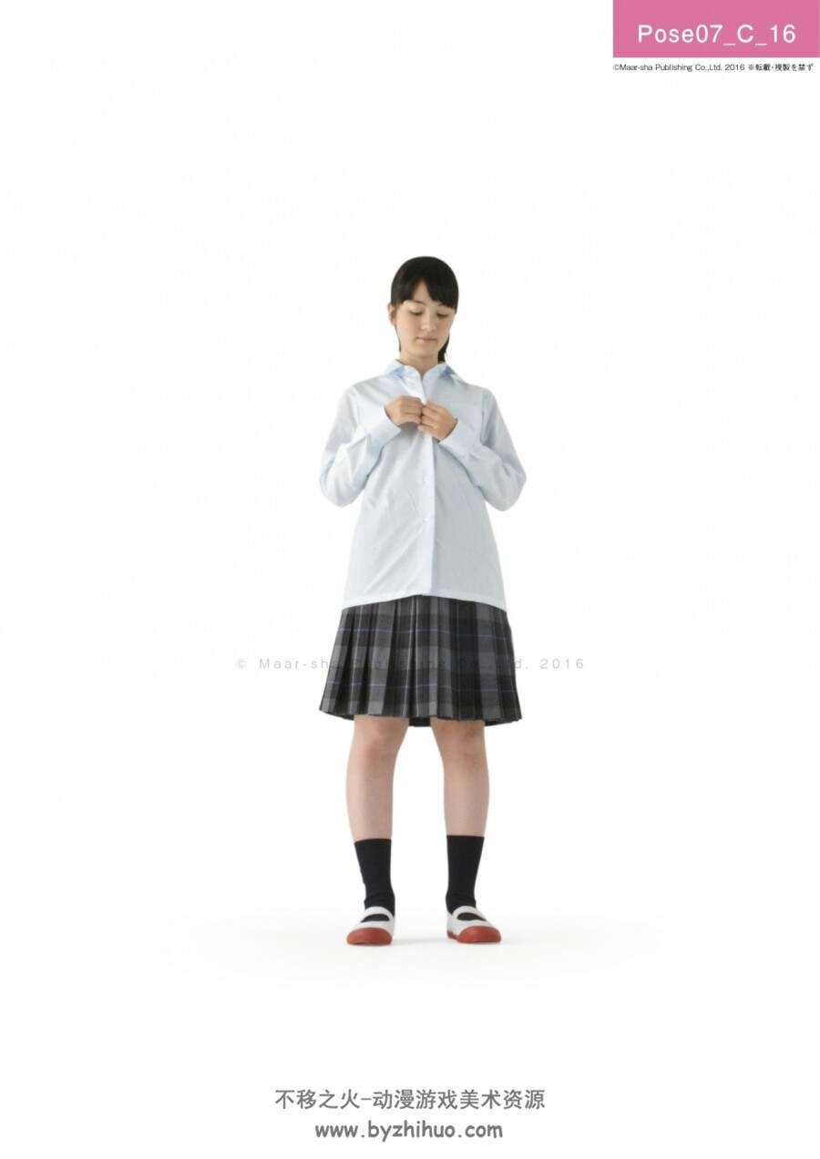 pose学生服装 72种姿态多种学生服装360角度展现