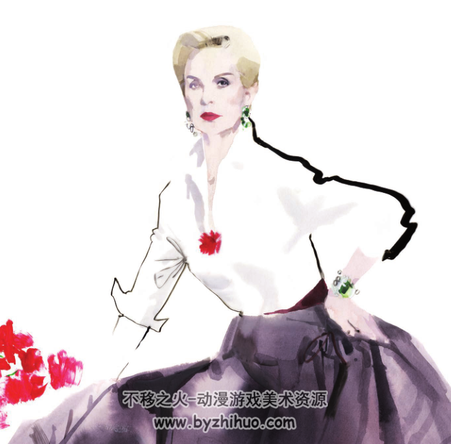 插画大师大卫·唐顿作品（David Downton）：世界上最时尚女性的肖像 PDF格式