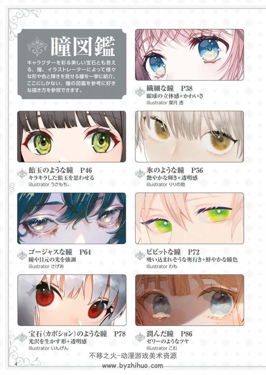 きらめく瞳の描き方 眼球瞳孔绘画参考画法 PDF JPG格式观看