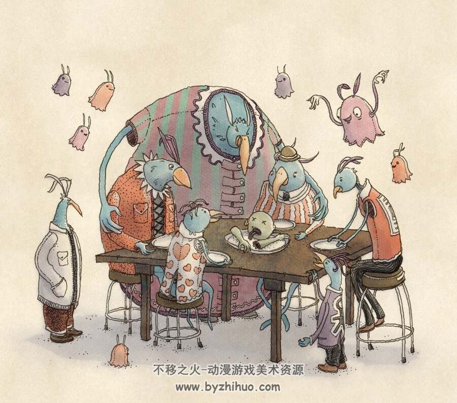 美国插画师Junkyard Sam作品集 附作画视频 百度网盘分享观看