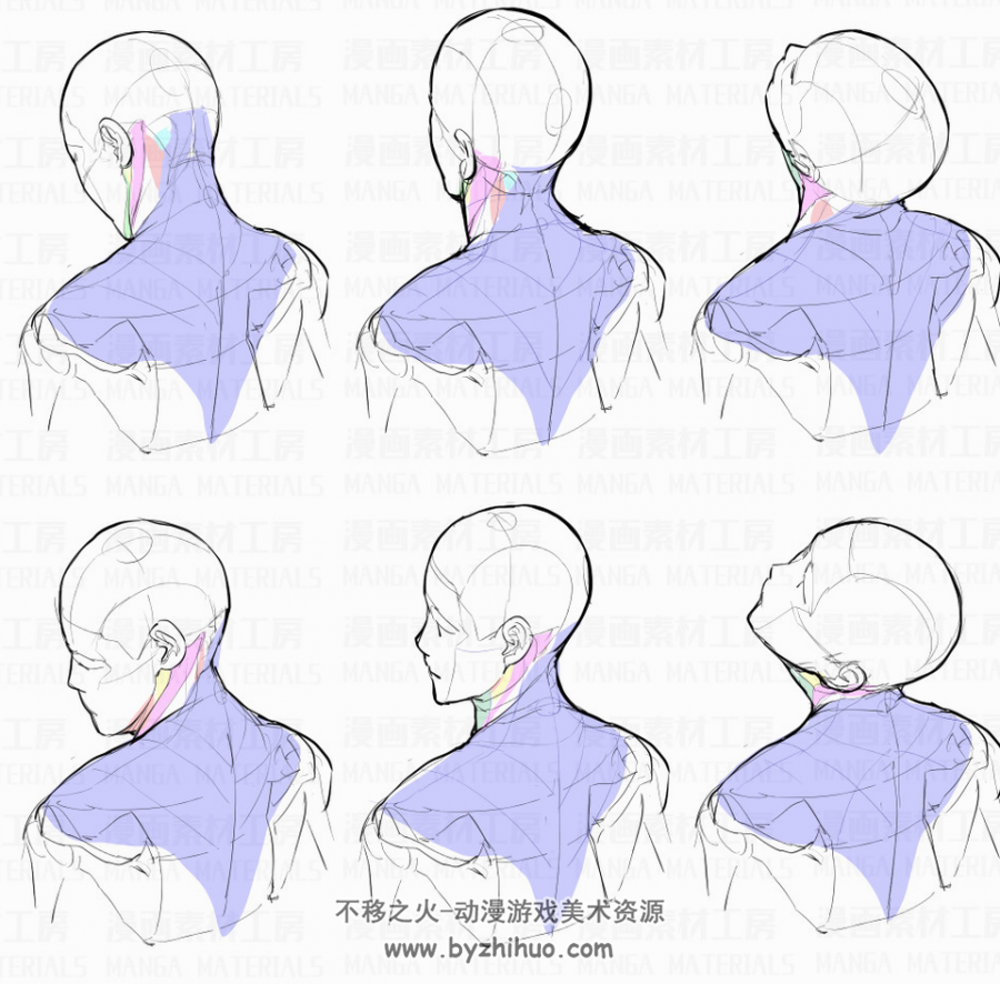 图解CG人体体块结构动作姿态画法教程 6257p