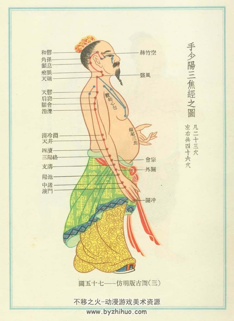 中医必备资料-高清人体穴位男人正面 背面 侧面超级大图 美术绘画参考