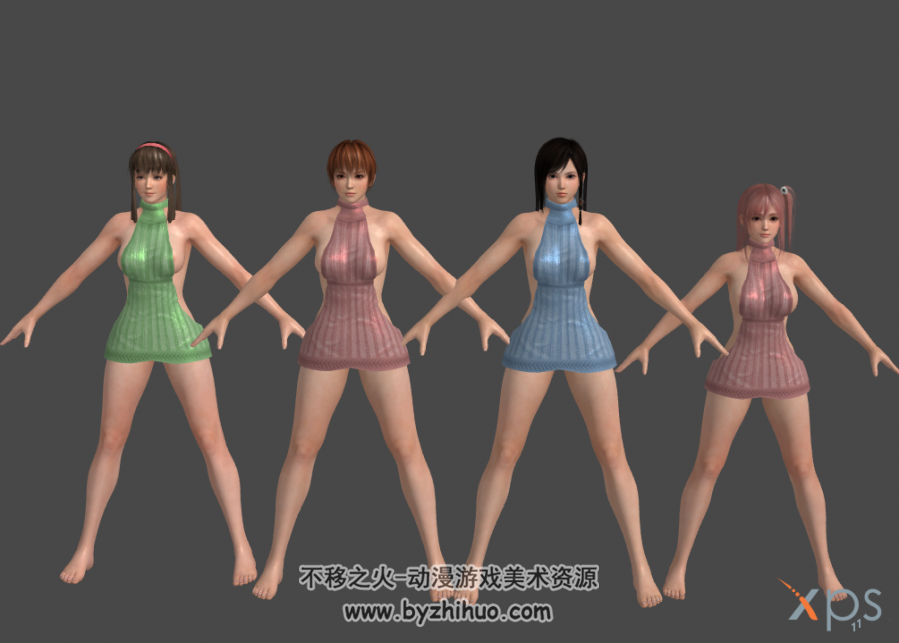 DOA5全部女角色紧身裙装人物模型 可更换衣服 百度网盘下载