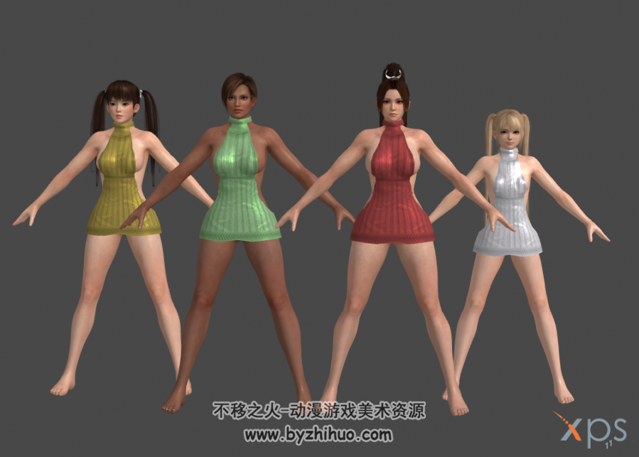 DOA5全部女角色紧身裙装人物模型 可更换衣服 百度网盘下载