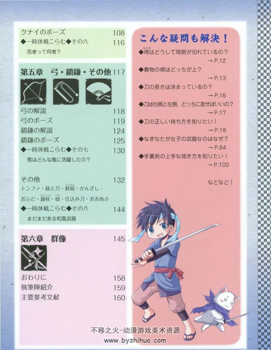 戦う 和風武器イラストポーズ集by 両角潤香 みずなともみ 不移之火资源网