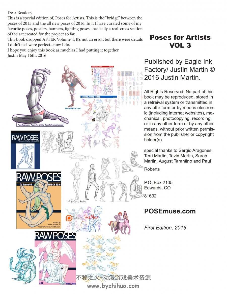 Poses for Artists Vol.3 人体线稿美术素材分享 百度网盘下载