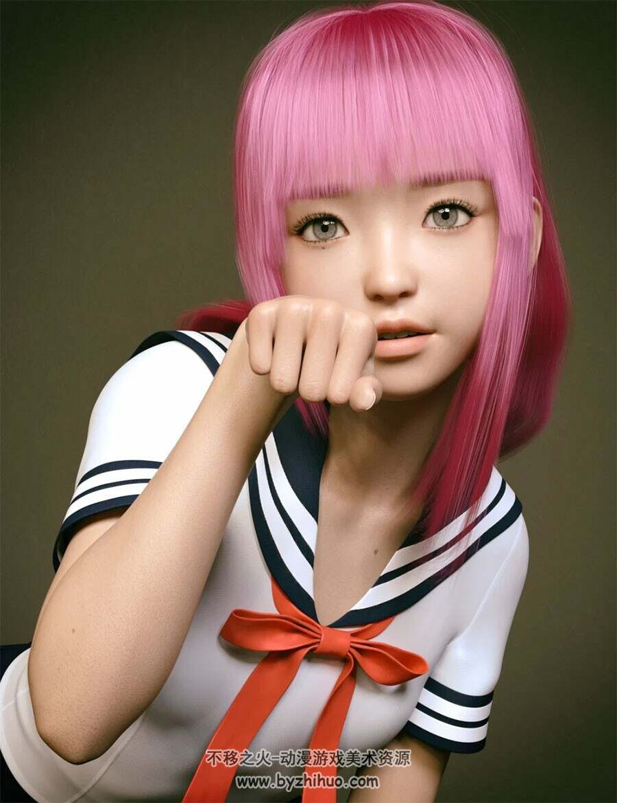 Yui Remake Character and Hair for Genesis 8.1 Female Daz stdio模型