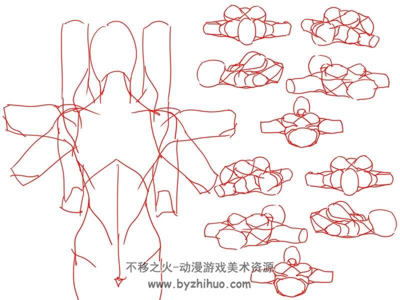 人体各部位的画法 绘画素材 百度网盘下载