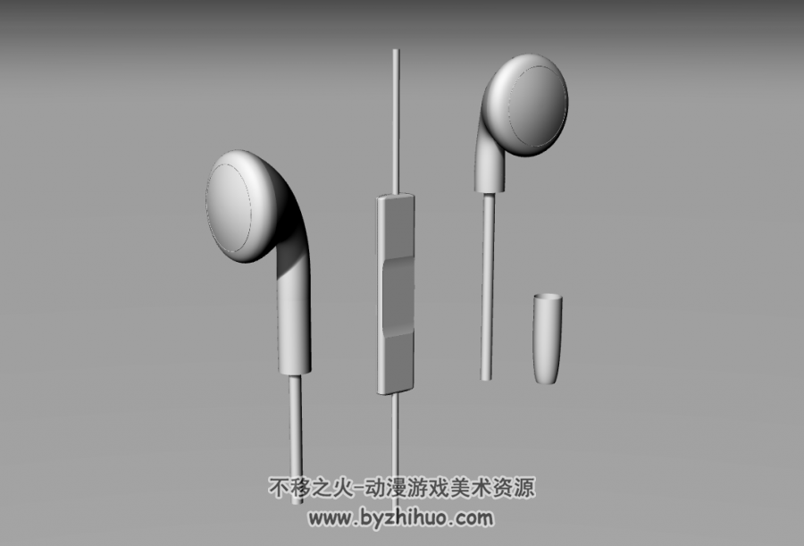 充电线 蓝牙耳机 无线耳机 头戴耳机 充电宝犀牛模型